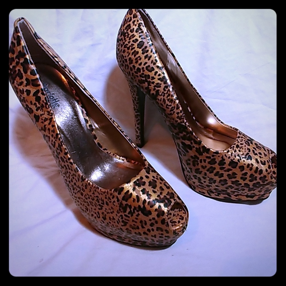 Charlotte Russe Peep Toe platform pumps.